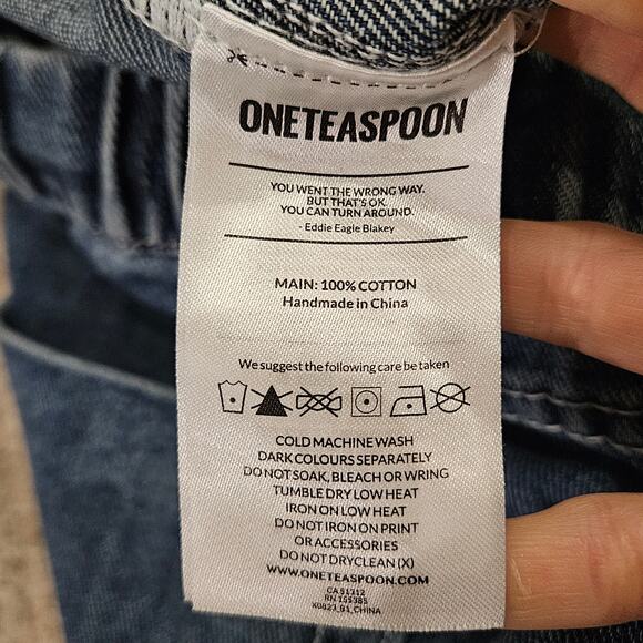 One Teaspoon Jeans womens Size L Shabbies Drawstring Boyfriend Jogger Relaxed - Picture 10 of 11